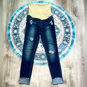 Articles Of Society Size 28 Maternity Distressed Blue Denim Ankle Skinny Jeans